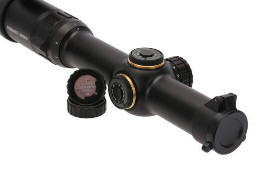 Primary Arms 1-6x24mm FFP rifle scope with ACSS Raptor 7.62 reticle has capped finger adjustable turrets
